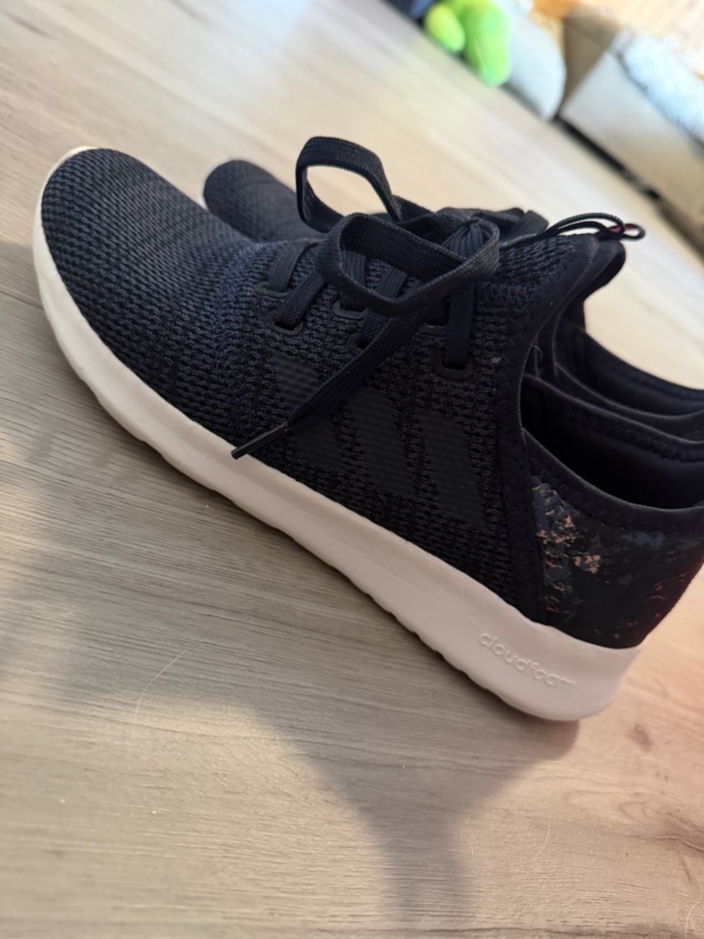 Blue  Knit adidas Sneakers with White Sole